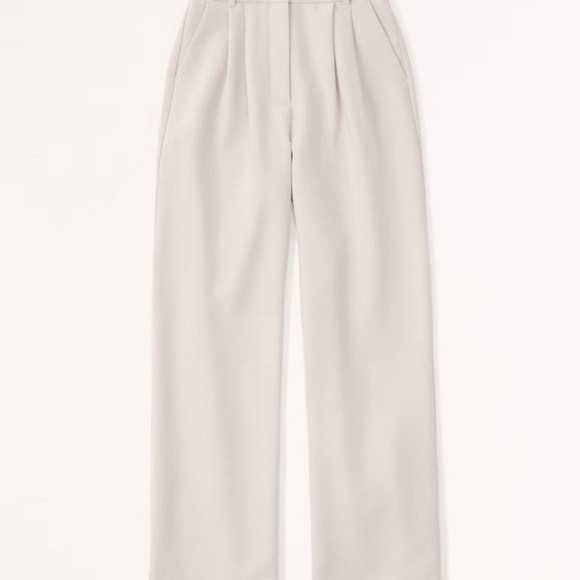 ABERCROMBIE & Fitch tailored relaxed straight pant light taupe size 2/26 short - Picture 1 of 10